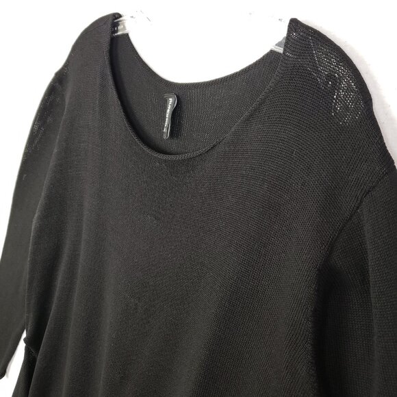 RUNDHOLZ Tunic Sweater Asymmetrical Hem Black Minimalist Lagenlook size M Goth - Picture 4 of 14